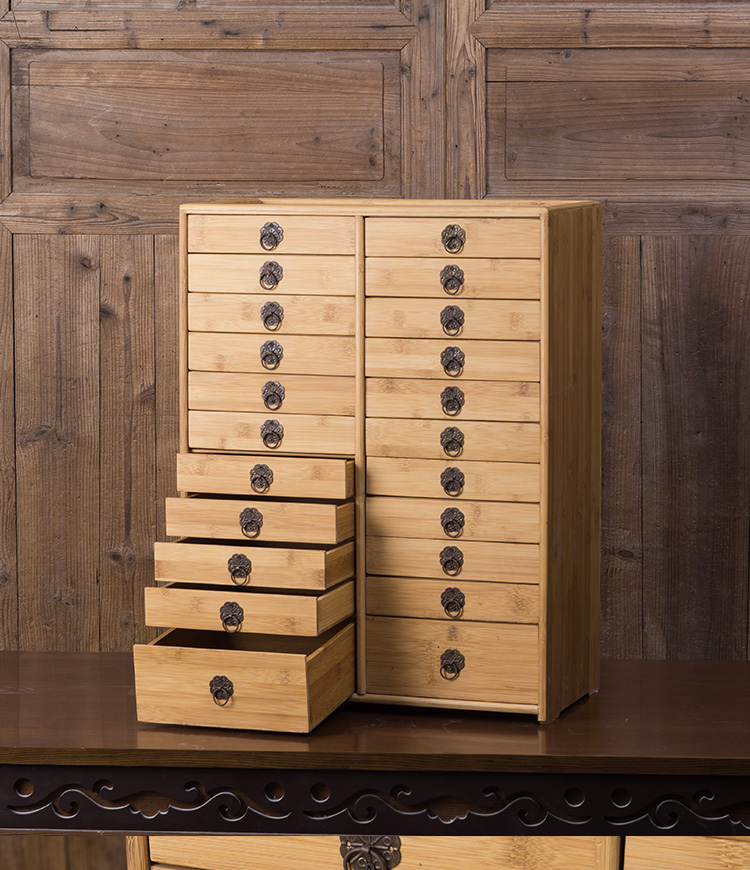 容山堂 竹制普洱茶盒分茶盒茶叶储藏柜 多层普洱茶柜竹制茶饼柜 竹制