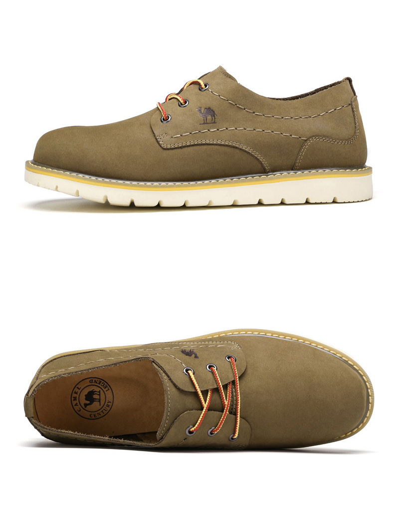 骆驼(camel)男鞋 新款男款伐木鞋潮流低帮英伦系带潮鞋 卡其色 39_ 2