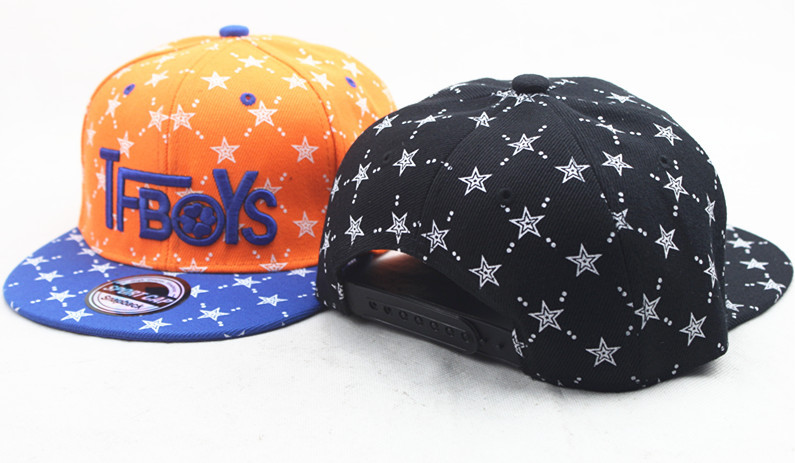 猛仕将儿童帽子五角星星儿童棒球帽男女孩嘻哈平沿帽可爱粉丝平檐帽