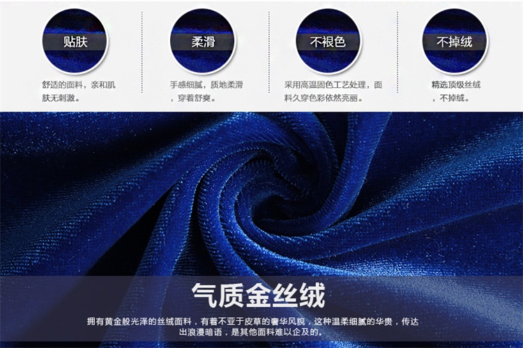 梦苏亚新款韩版大码休闲天鹅绒卫衣 金丝绒运动套装女秋装 大象图案个性时尚女运动套装 彩蓝色 L