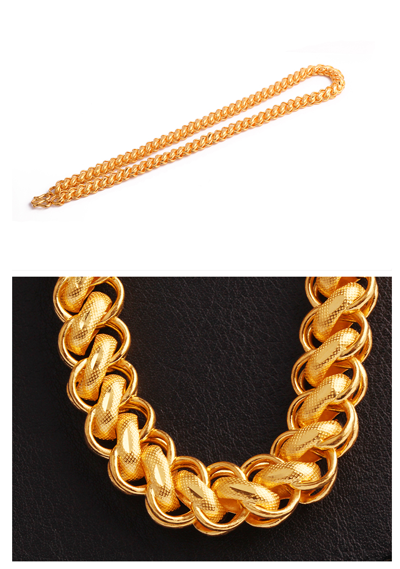 gsung 黄金au999项链泰国男士龙骨链车花龙纹颈链足金项链 需要定制