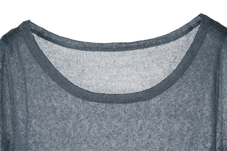 圣迪奥 sdeer 女装做旧蓝色素雅针织衫s14383586 灰