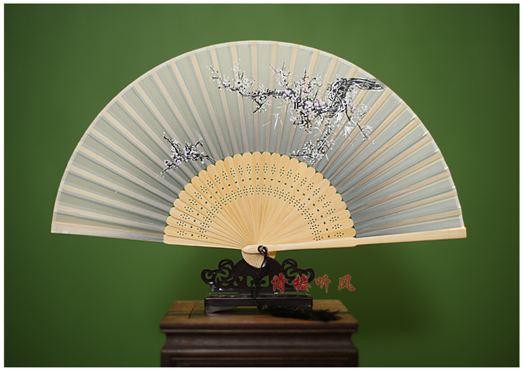 倚楼听风杭扇子6寸折扇女绢扇杭州丝绸扇出国礼品扇1芙蓉朝晖粉紫不带