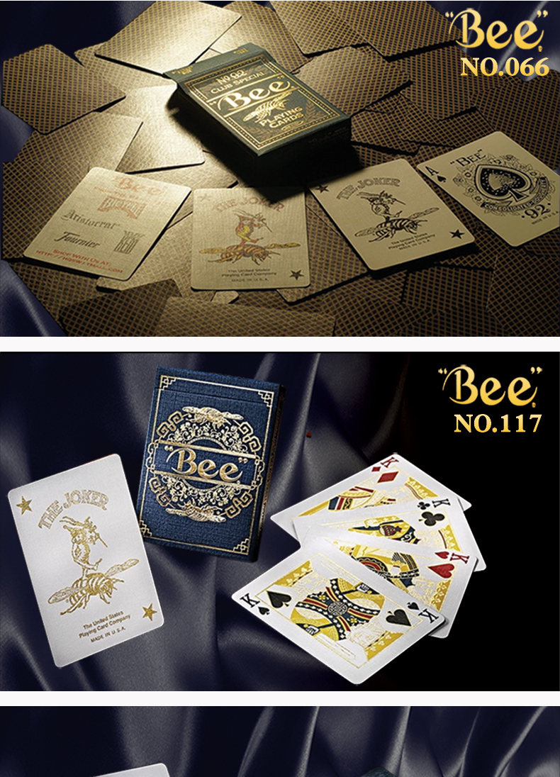 小蜜蜂扑克牌 金蜜蜂bee纸牌烫金收藏创意扑克 帝皇蜜蜂一副_ 6折现价