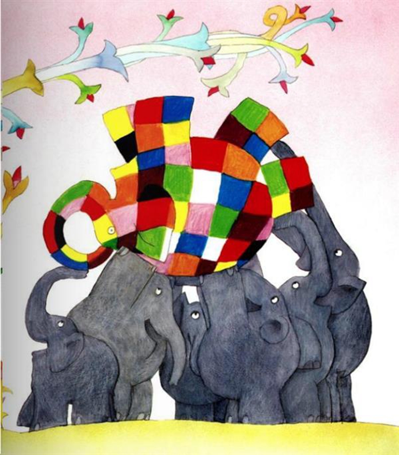 elmer 花格子大象艾玛 英文原版 吴敏兰书单绘本123 书自带音频扫一扫