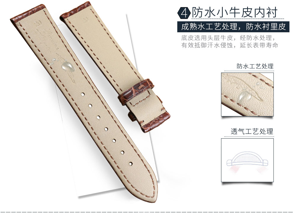 真皮手表链无扣表带 如需配表扣请联系客服 其他颜色尺寸联系客服定制