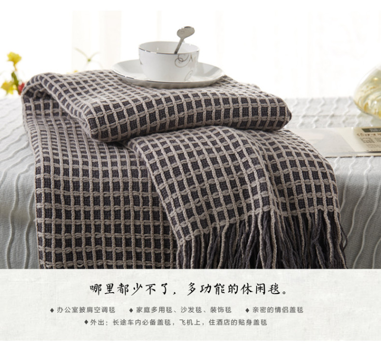 
                                        【御棉堂】休闲毯 沙发毯 线毯 沙发巾 保暖披肩毯 办公室午睡毯 宅人懒人毯 华夫格灰色 其他                