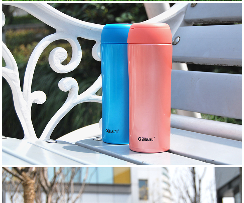 shimizu/清水轻盈保温杯女士便携水杯子学生创意不锈钢随身杯6921