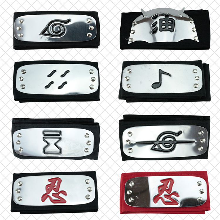 火影忍者木叶护额头带cosplay鸣人卡卡西佐助头戴头巾 音忍