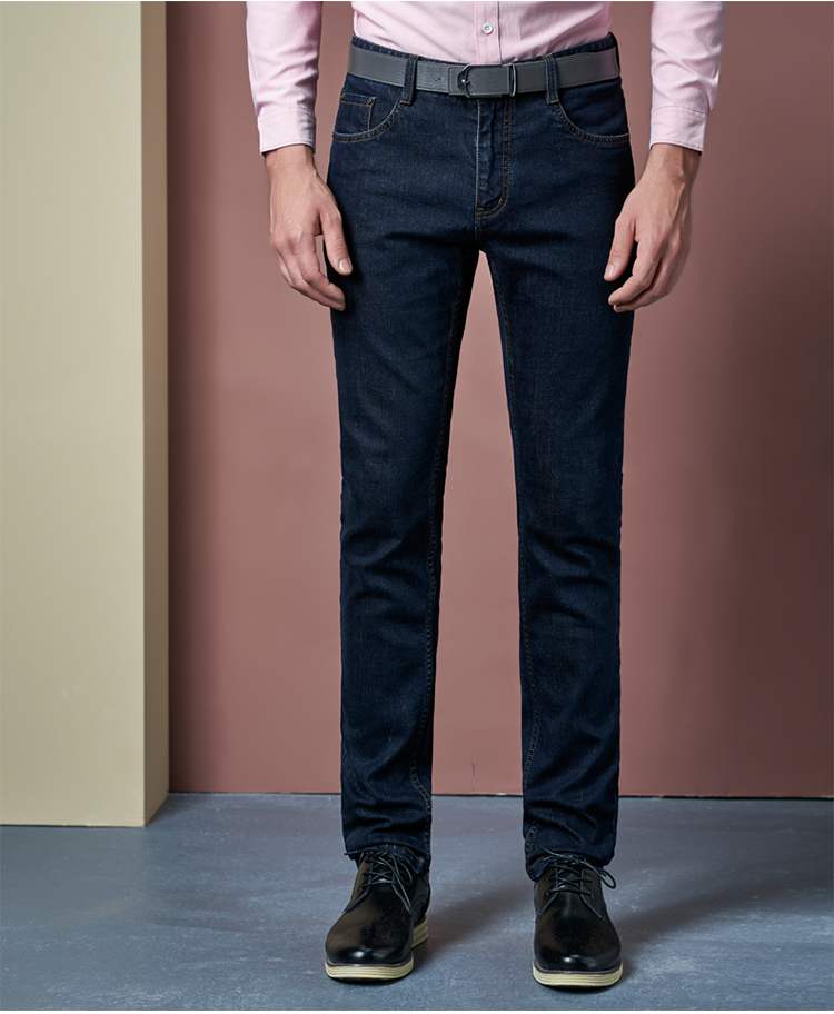 牛仔裤男2016秋新款商务休闲裤男式修身直筒裤长裤子f5832 蓝色 28
