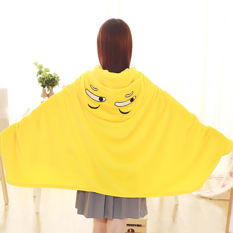 玲珑布洛 滑稽披风披肩贴吧qq表情害怕脸斗篷抱枕同款动漫周边懒人服