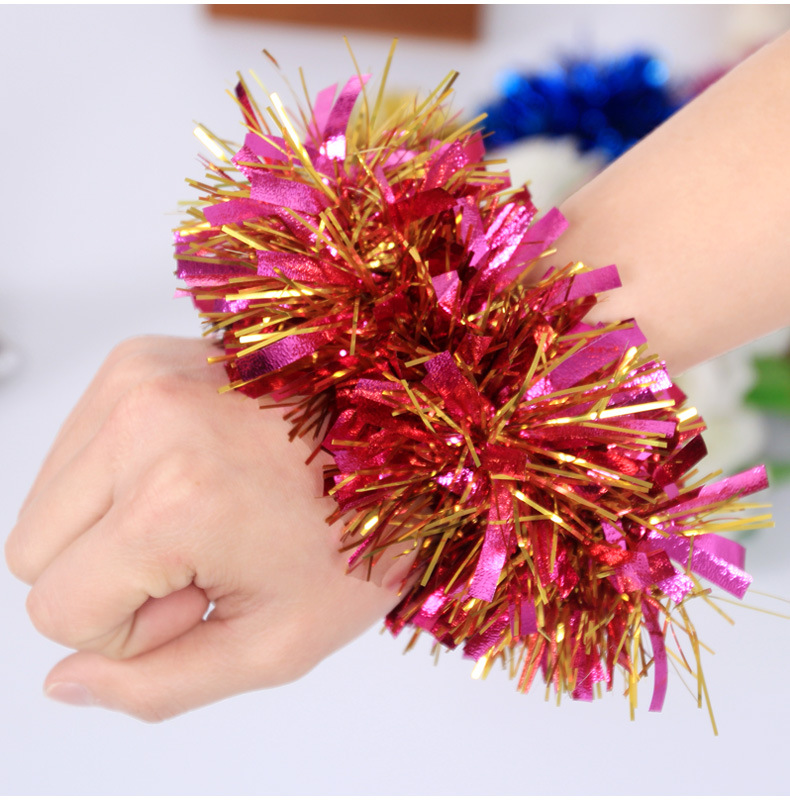 舞蹈表演手腕花跳舞装饰道具手花手环花六一儿童节幼儿园表演出亮片手