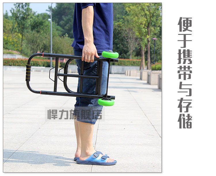 悍力 加固伸缩型行李车拉折叠便携式杆车手拉车推车购物车买菜车小拖车拉货车 大号-承重150斤