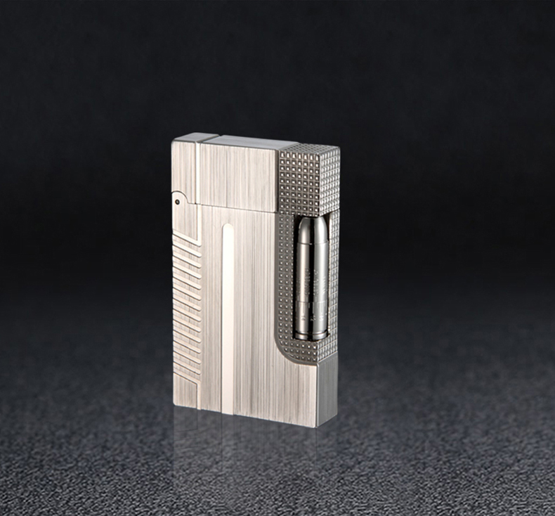 法国都柏特朗声充气打火机 侧滑砂轮纯铜拉丝男士节日礼物刻字定制