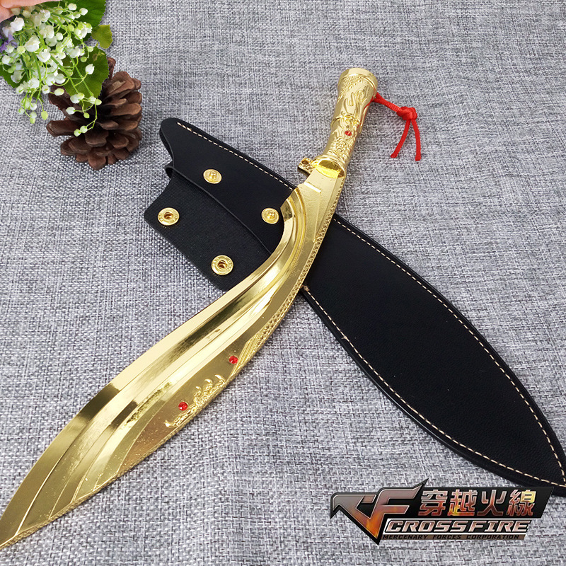 未开刃 穿线兵器模型周边 cf武器 30cm战龙尼泊尔军刀 尼泊尔-彩色