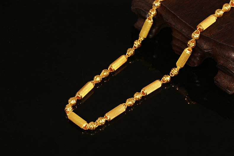 菜百首饰 黄金项链 男 足金转运珠竹节男款项链 计价 黄金项链 约22.