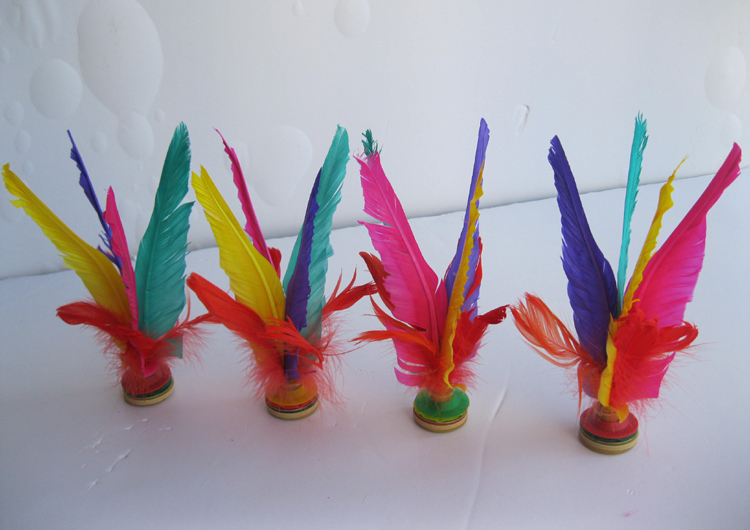 网上买新健牌大号毽子 双层牛筋底 健身训练比赛用 鹅毛超耐踢毽子 单