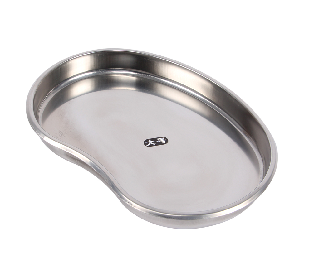 弘庆hongqing不锈钢弯盘腰子盘消毒盘方盘治疗盘医用托盘中号
