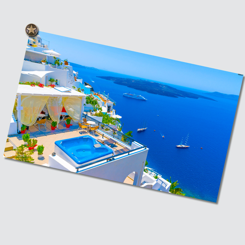 居梦坞地中海风格装饰画爱琴海客厅沙发墙画餐厅厨房清新挂画现代风景