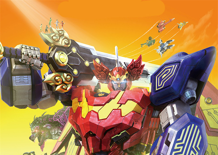 杰星jie-star神兽金刚五合一变形机器人玩具五合体模型变形玩具儿童