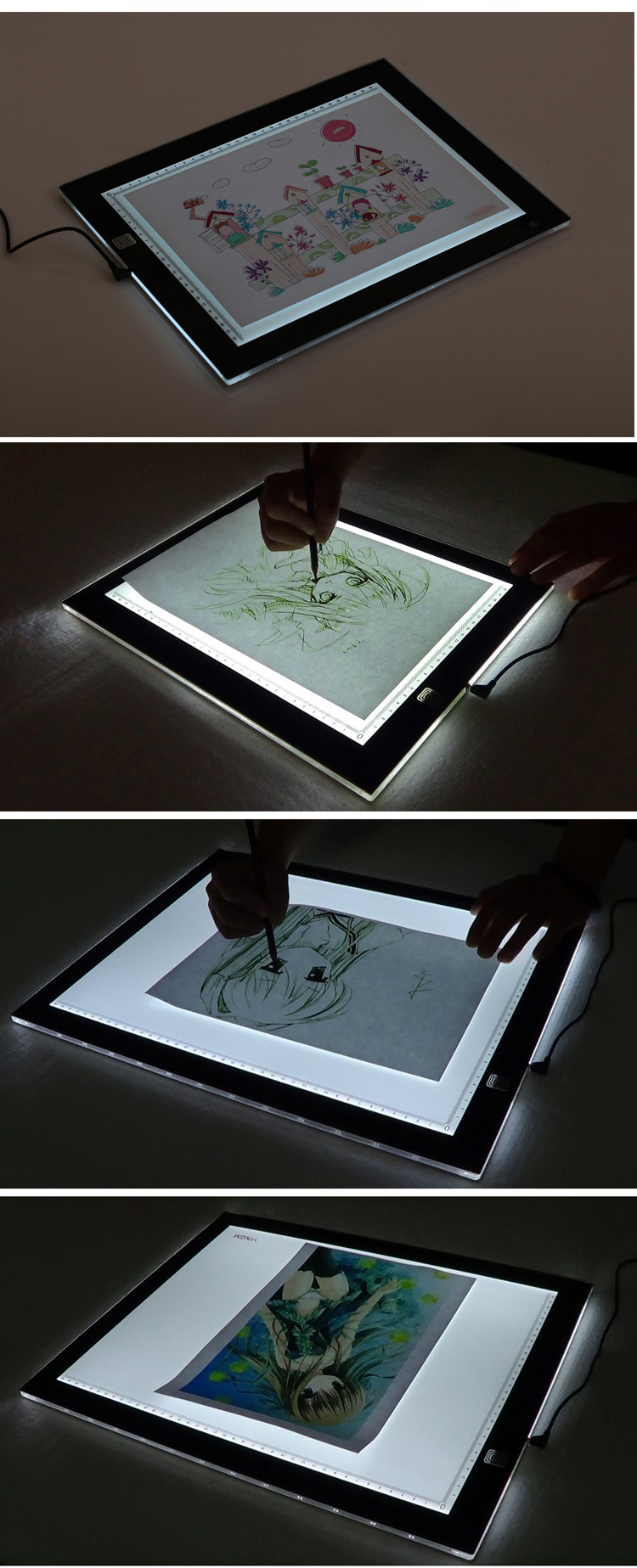 樱木拷贝台触摸式可调节亮度led透写台动漫看片台临摹台拓印 a2【直冲