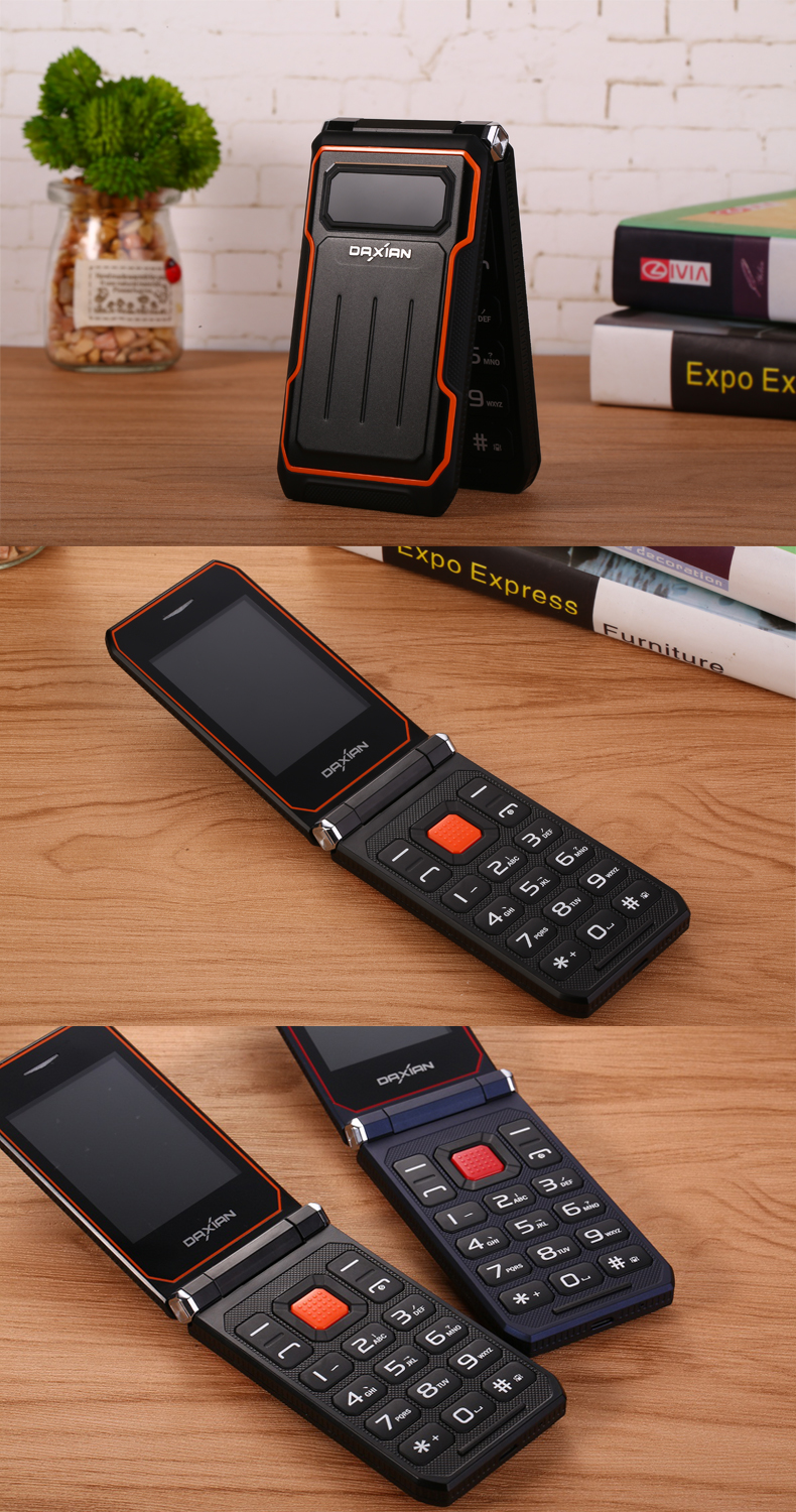 大显daxiandx328大屏翻盖老人手机双卡双待备用机移动联通2g橙老年版