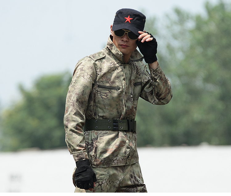 户外蟒纹迷彩服男 套装作训服军迷服饰特种工作训练