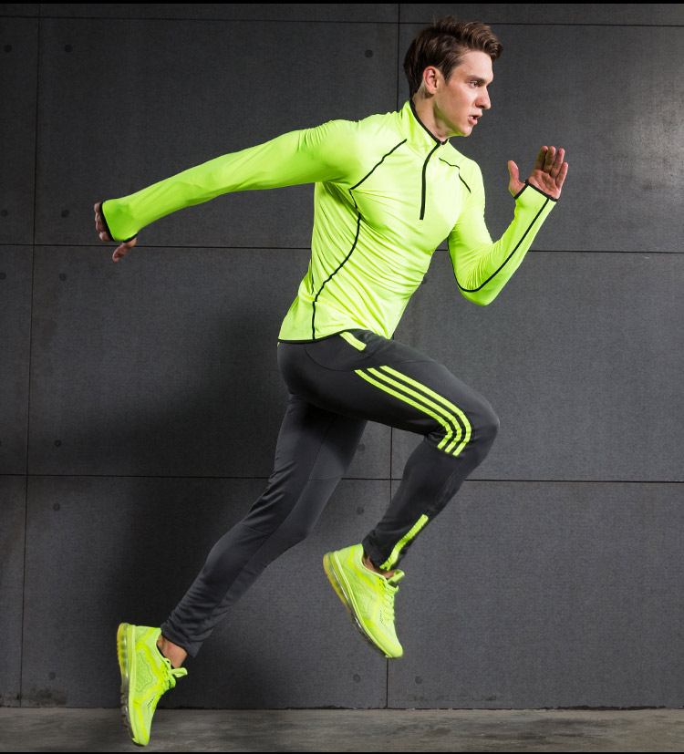 范斯蒂克健身服男长袖紧身衣防风保暖速干透气春秋新款跑步训练运动