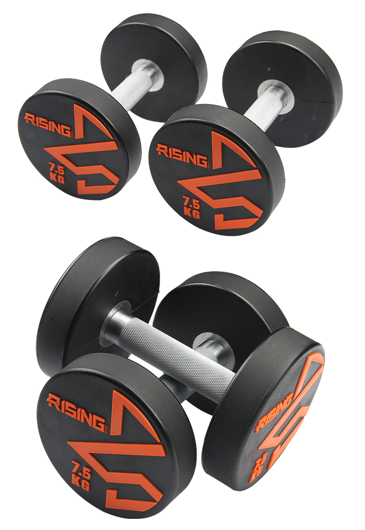 锐思耐摔25kg到35kg多规格套装亚玲健身房商用cpu包胶圆头无味哑铃