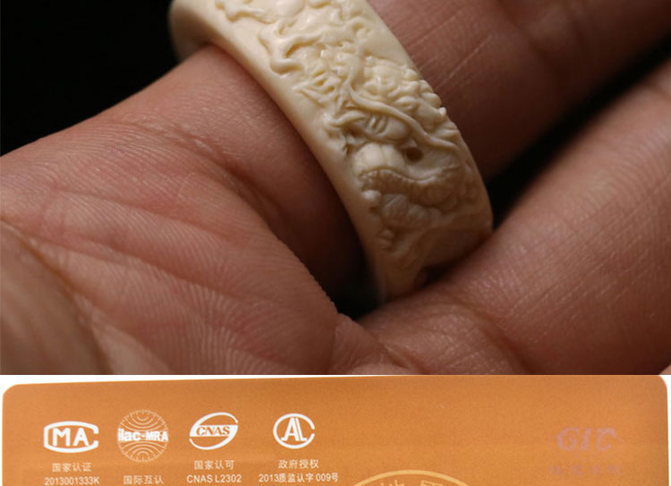 蒙特雅宝 天然猛犸象牙戒指男款 附证书