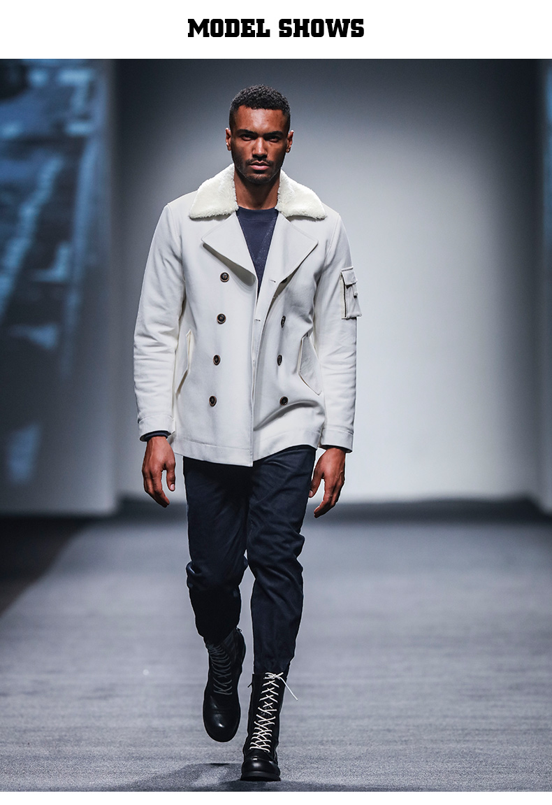 【商场同款】ak男装akclub灯芯绒毛呢衬里双排扣大衣1604128 浅灰 xl