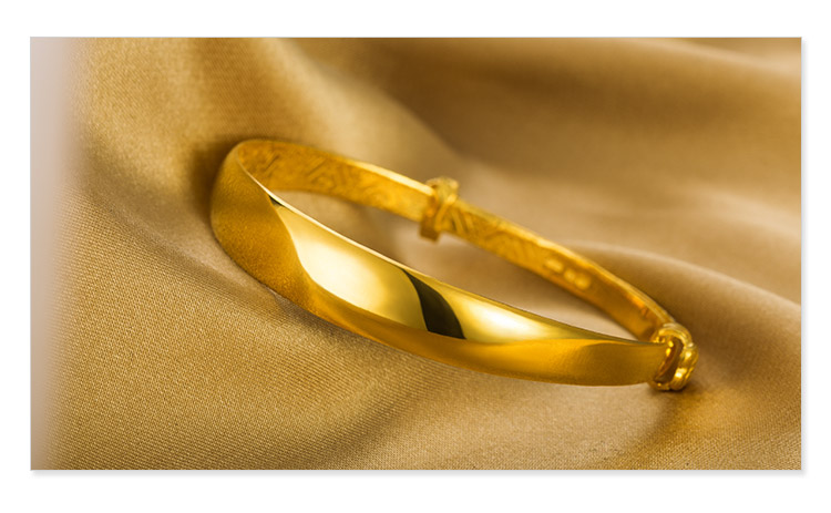 周爱福珠宝 简约黄金手镯女款 足金999.