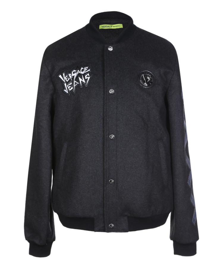 11 范思哲versace男装 短外衣夹克深灰色羊毛混纺c1gia902 05362 l