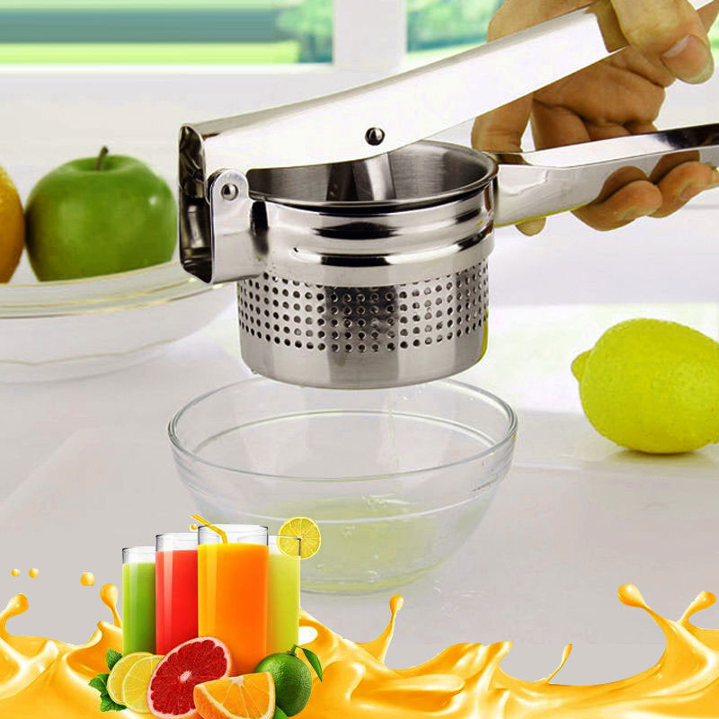 厨格格不锈钢榨汁器手动榨汁机压土豆泥器水果压汁器