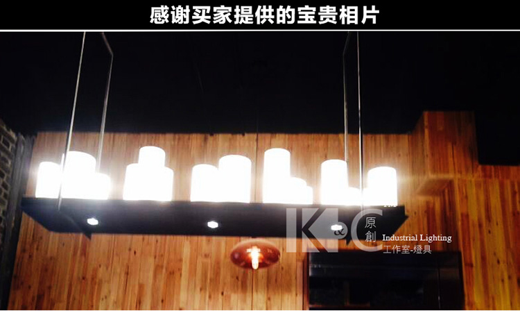kc灯具 复古美式蜡烛吊灯北欧简约铁艺客厅灯浪漫焟烛台焟烛光灯酒杯 HZ-1.2米白光-20A
