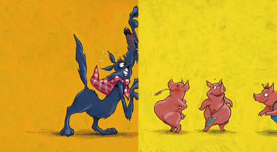 《小猪快跑》是一本无字书,全部用图画来讲故事.