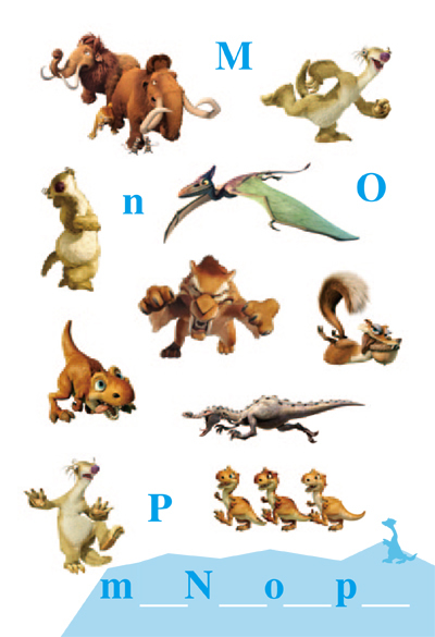 每页不仅有10个非常可爱的《冰川时代3》(又名:冰河世纪3)的人物形象