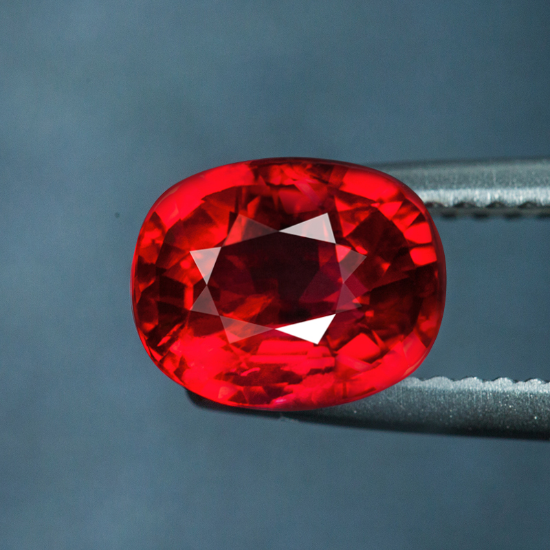 ycgems/缘彩珠宝2.05ct 天然无烧鸽血红宝石裸石定制 grs国际证书