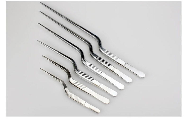 高博士gaoboshi不锈钢镊子医用耳科枪状镊子植物组培弯镊子云夹采耳