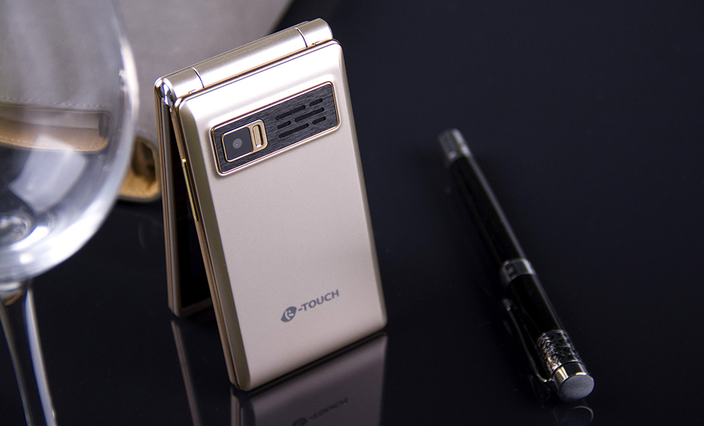天语(k-touch)t5 翻盖老手人机 老年手机 移动联通 双卡双待 金色