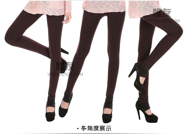 
                                        惟友打底裤女秋冬加绒加厚外穿大码小脚裤 超厚600克彩棉纯黑 均码(体重130以内)                
