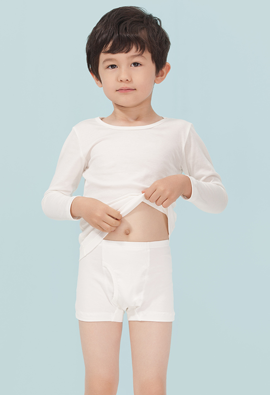 爱慕儿童内衣天使小裤男童棉质纯色中腰平角内裤ak223m82 米白色 160