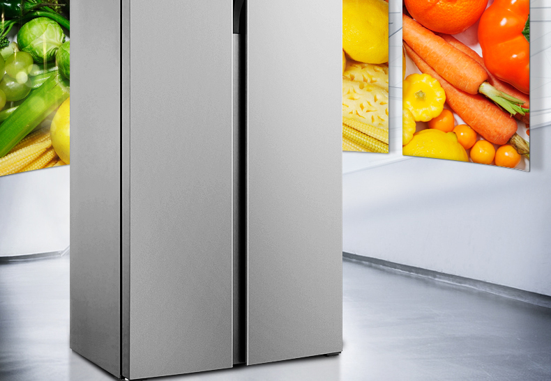 美的(midea) bcd-516wkm(e) 516升风冷纤薄电脑控温对开门冰箱 泰坦银