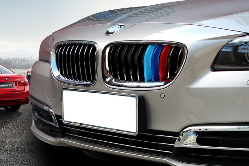 车州鑫 适用宝马新5系3系x1x3x4x5x6gt中网三色装饰条 宝马三色条