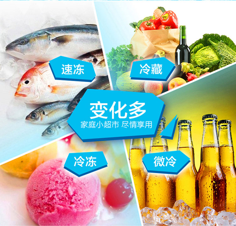 穗凌(suiling)wt4-156 156升双温冷冻冷藏商用卧式双门冰柜(白)