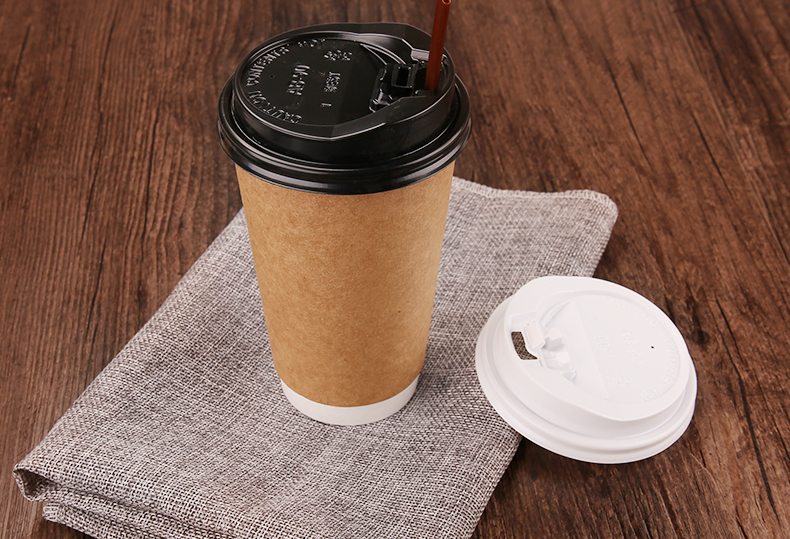 岸宝 一次性奶茶杯咖啡纸杯杯盖加厚热饮打包杯盖尖翻口盖100只 90