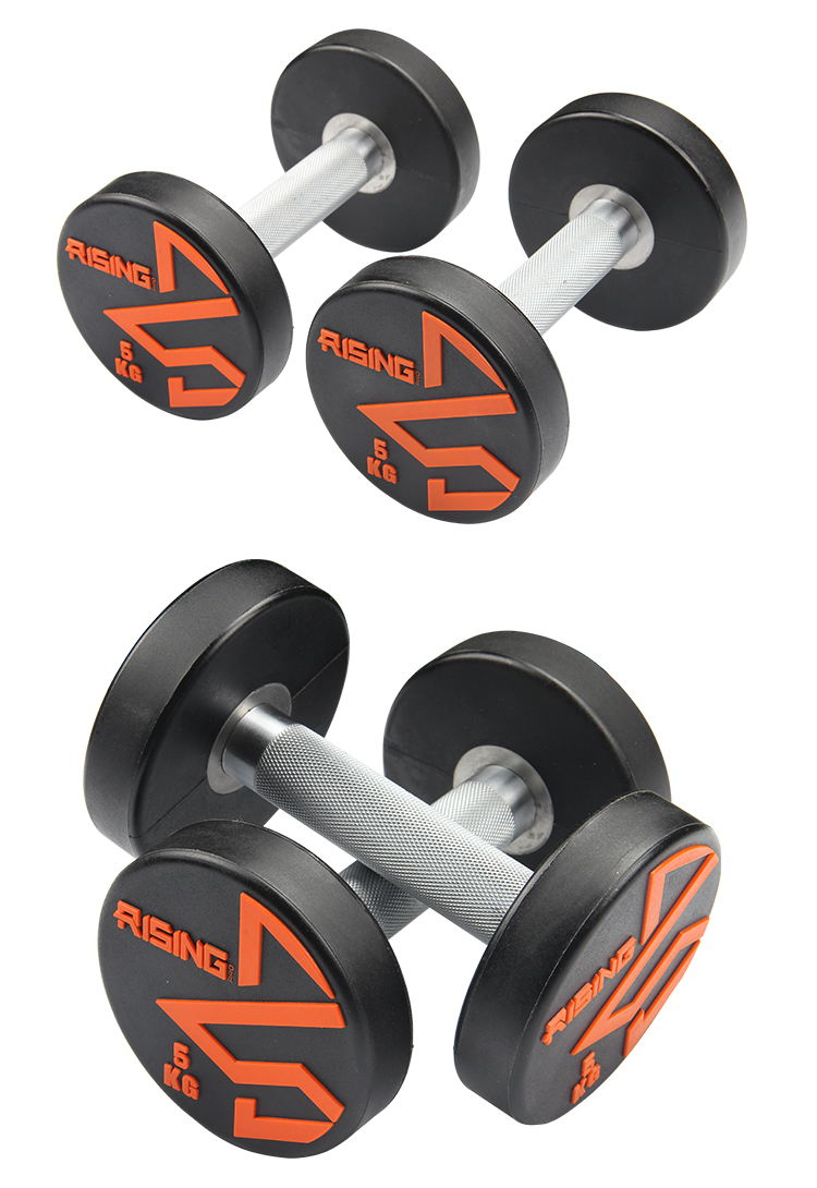 锐思耐摔25kg到35kg多规格套装亚玲健身房商用cpu包胶圆头无味哑铃