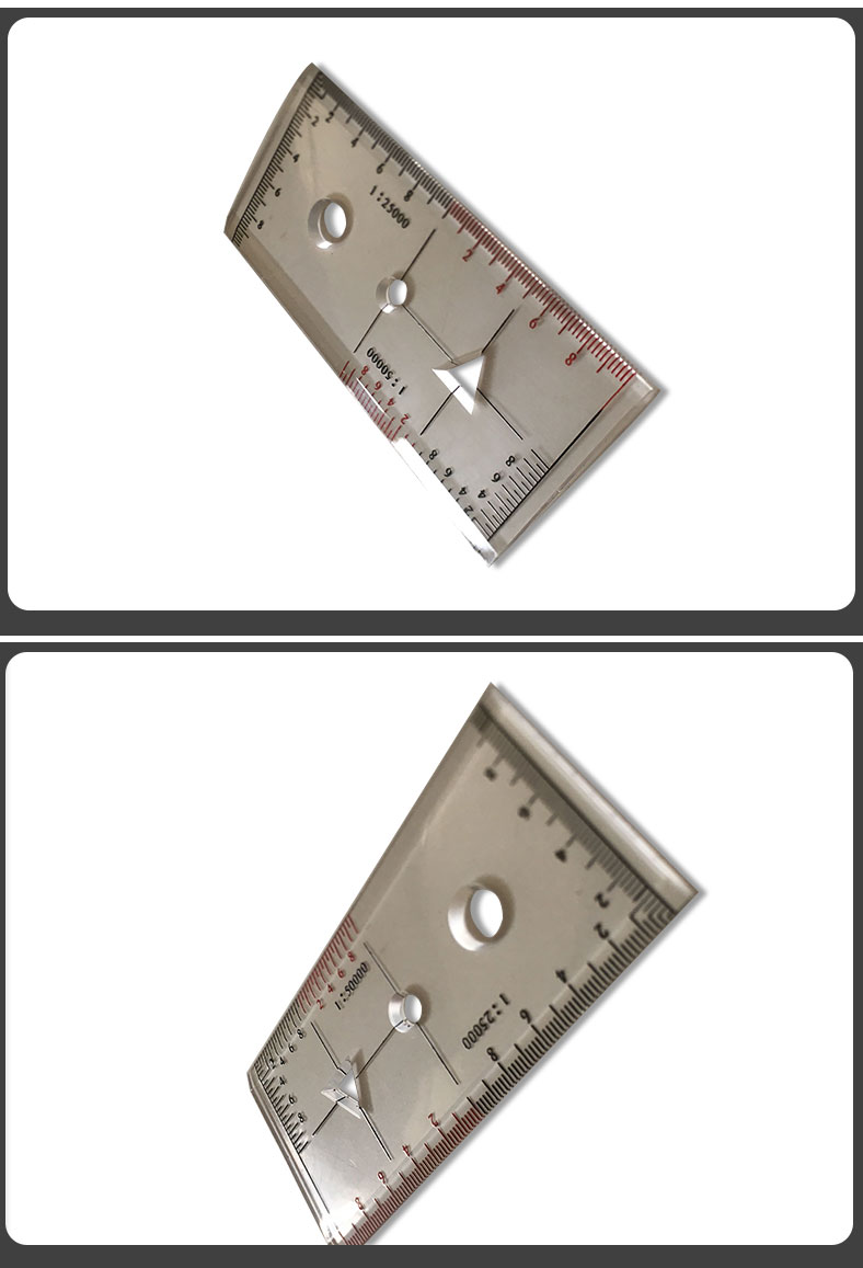 际华营地 炮bing局制刻印版坐标尺 梯尺子 半圆尺军事地形学绘图 密位