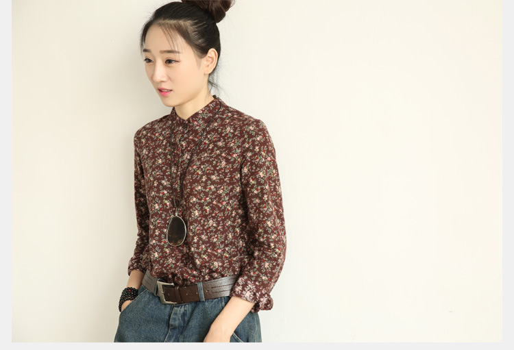 
                                        一尚棉麻女装怀旧长袖衬衫女式衬衣S145-408 S145 均码                
