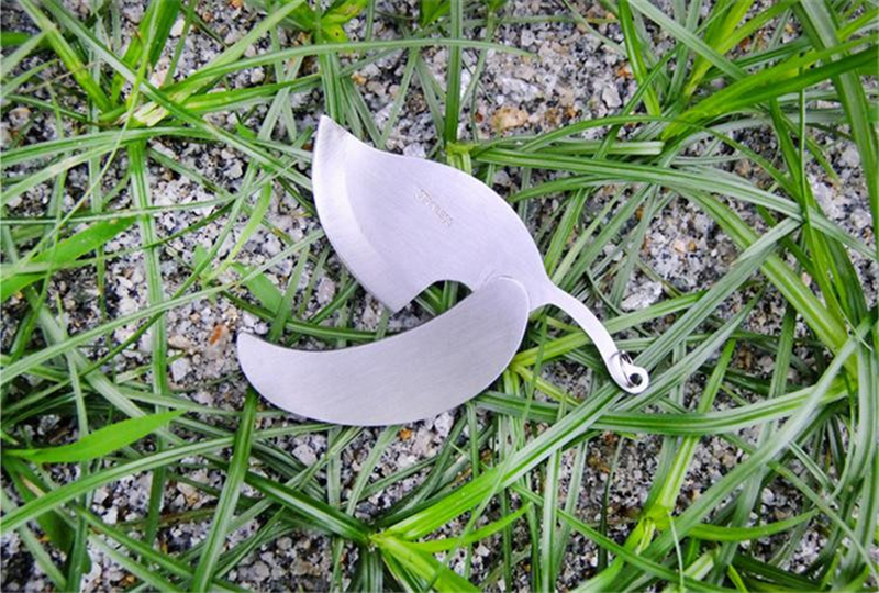 拓冰户外不锈钢多功能折叠刀 叶子刀 钥匙扣刀 野营刀 救生刀 树叶